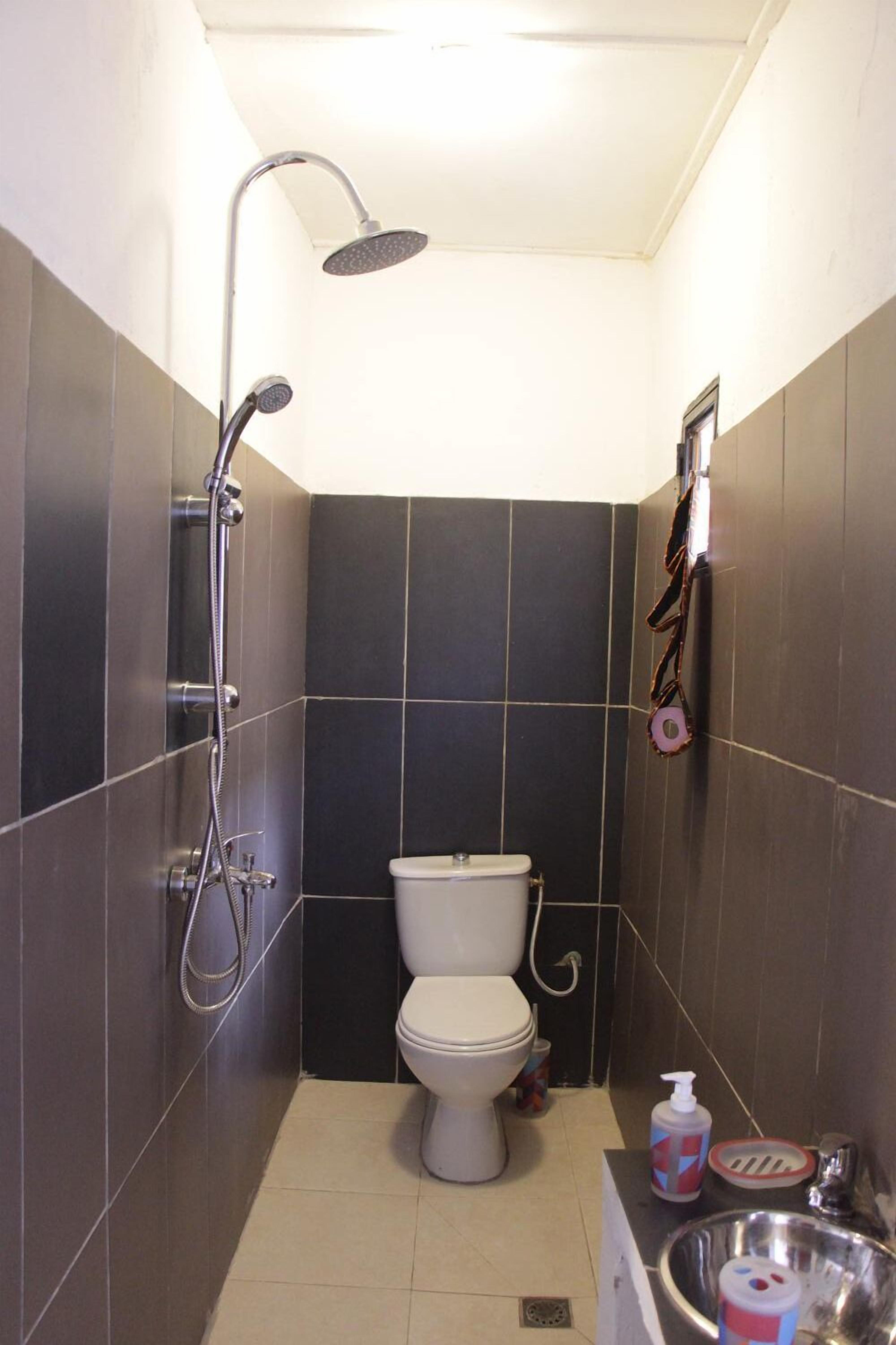 shower, towels, soap, toilet paper