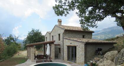 Rustic stone house with a modern touch