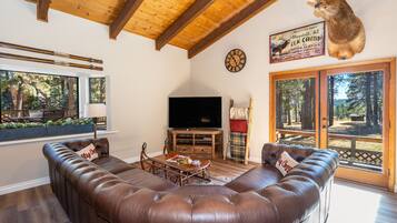 Televisión, chimenea y videojuegos