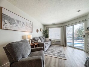 Smart TV, fireplace, DVD player