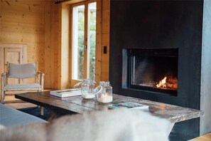 Villa, Multiple Beds (Chalet Isabel Garden Residence) | Living room | TV, fireplace - Chalet Isabel Garden Residence (Saanen)