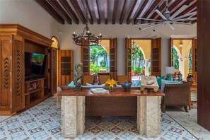 Villa, Multiple Beds (Hacienda Chekul) | Living room | TV