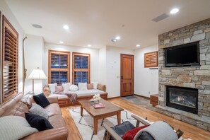 Townhome, Multiple Beds (SOUTH PACIFIC) | Living room | Flat-screen TV, fireplace - South Pacific (Telluride)