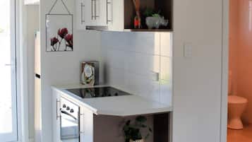 Fridge, microwave, oven, electric kettle