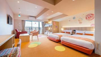 Mari Room - 2 Semi-double with bunk & sofa bed (Please see all policies and info before you book) | 1 bedroom, in-room safe, desk, iron/ironing board