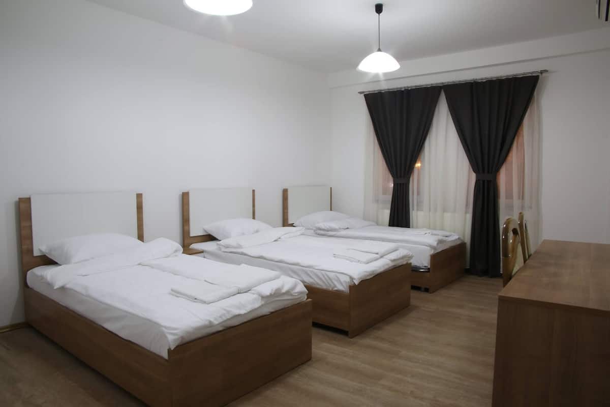 Desk, soundproofing, WiFi (free), bed sheets
