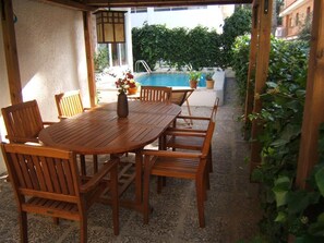 Outdoor dining - Agi Riu Segre Casa for rent in Roses Girona. (Roses)