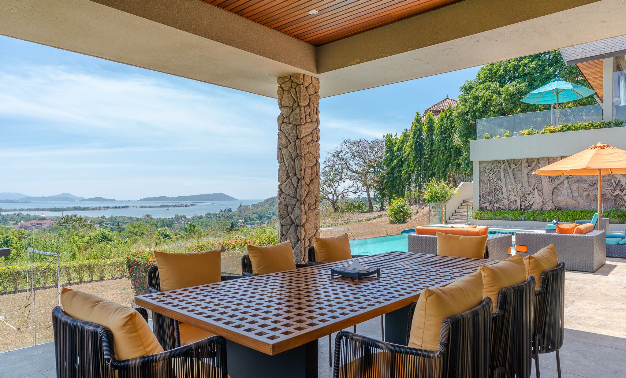 Luxury Villa, 5 Bedrooms, Private Pool, Sea View | Terrace/patio