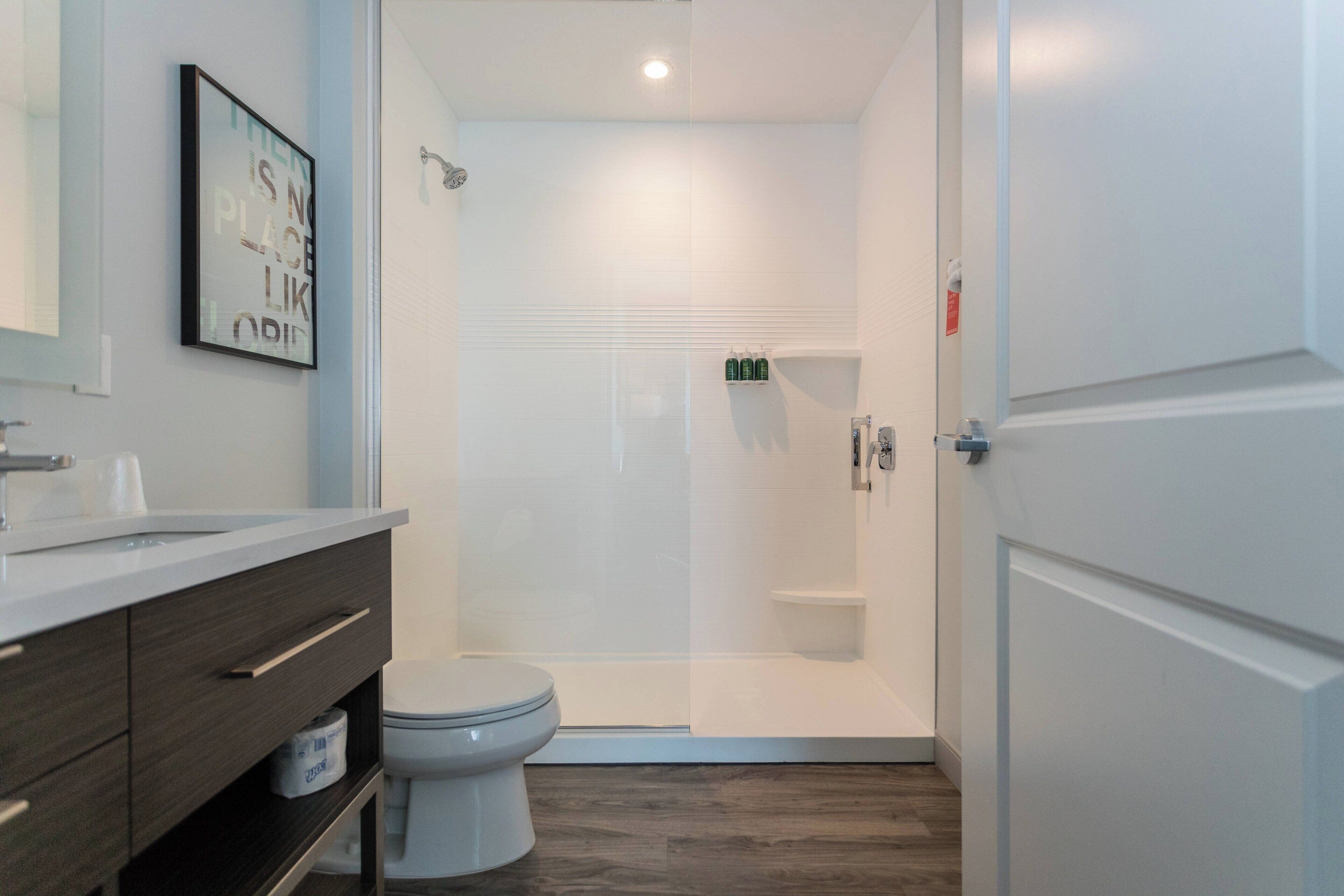 free toiletries, hair dryer, towels