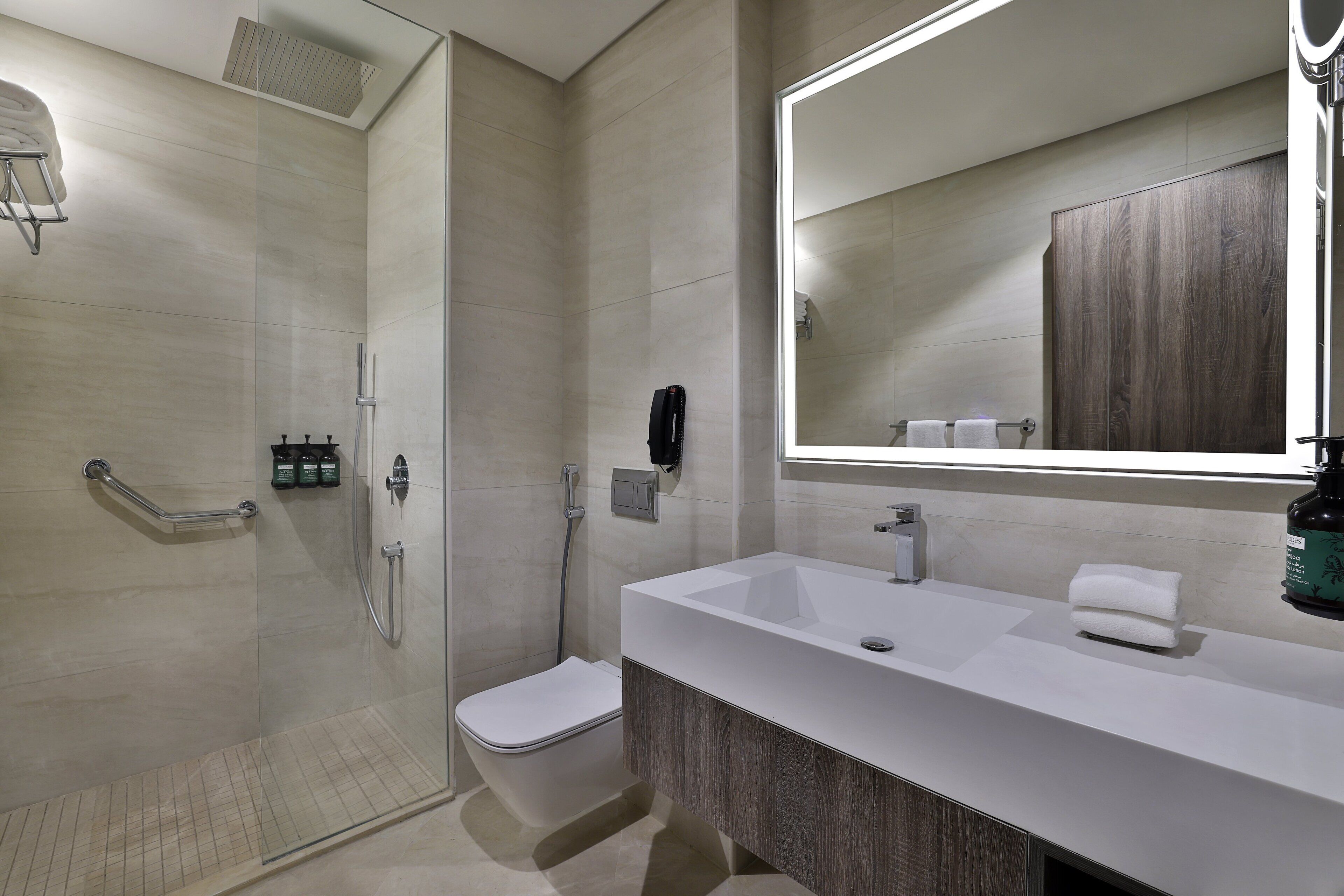 free toiletries, hair dryer, bathrobes, slippers