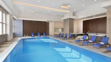 Indoor pool, pool loungers