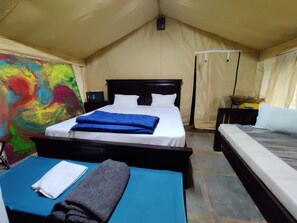 Superior AC Tent | Bed sheets - Ananta Ecostays (Mokhada)
