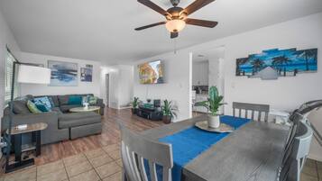 Smart TV, DVD player, foosball