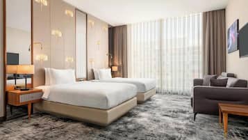 Room, 2 Single Beds, Non Smoking | Living area | LED TV