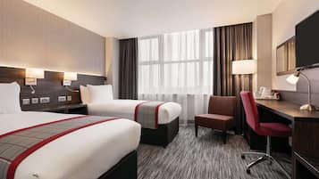 Room, 2 Single Beds, Non Smoking | In-room safe, desk, laptop workspace, iron/ironing board