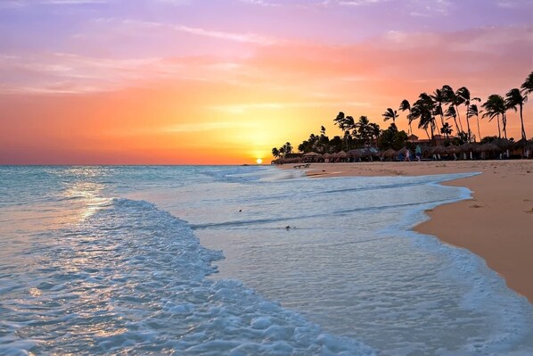 Sun-loungers, beach towels