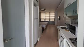 Fridge, microwave, freezer