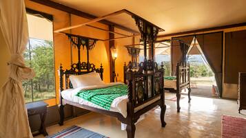 Family Tent | 2 bedrooms, premium bedding, memory-foam beds, individually decorated