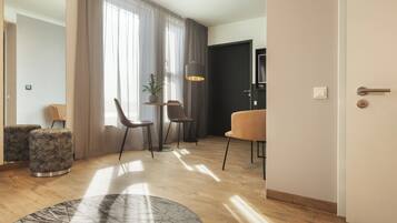 Premium Room, 1 Queen Bed with Sofa bed (Up to 3 Adults) | In-room safe, desk, laptop workspace, soundproofing