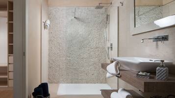 Villa, Private Pool | Bathroom | Separate tub and shower, hair dryer, towels, soap