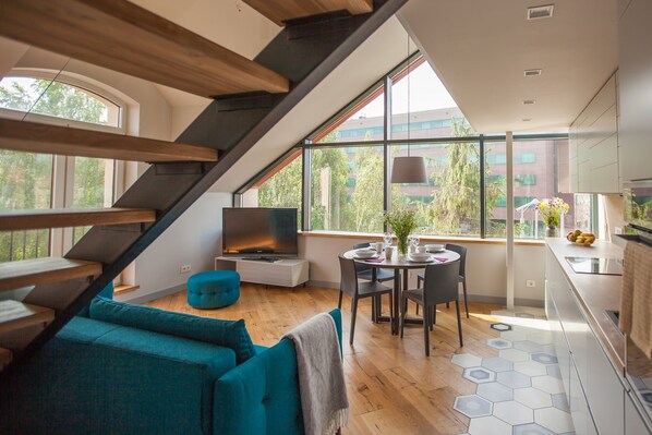 Penthouse | 2 bedrooms, in-room safe, iron/ironing board, free WiFi - Penthouse in the City Center (Vilnius)