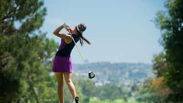 Guests can enjoy a round of golf on our well-manicured course.