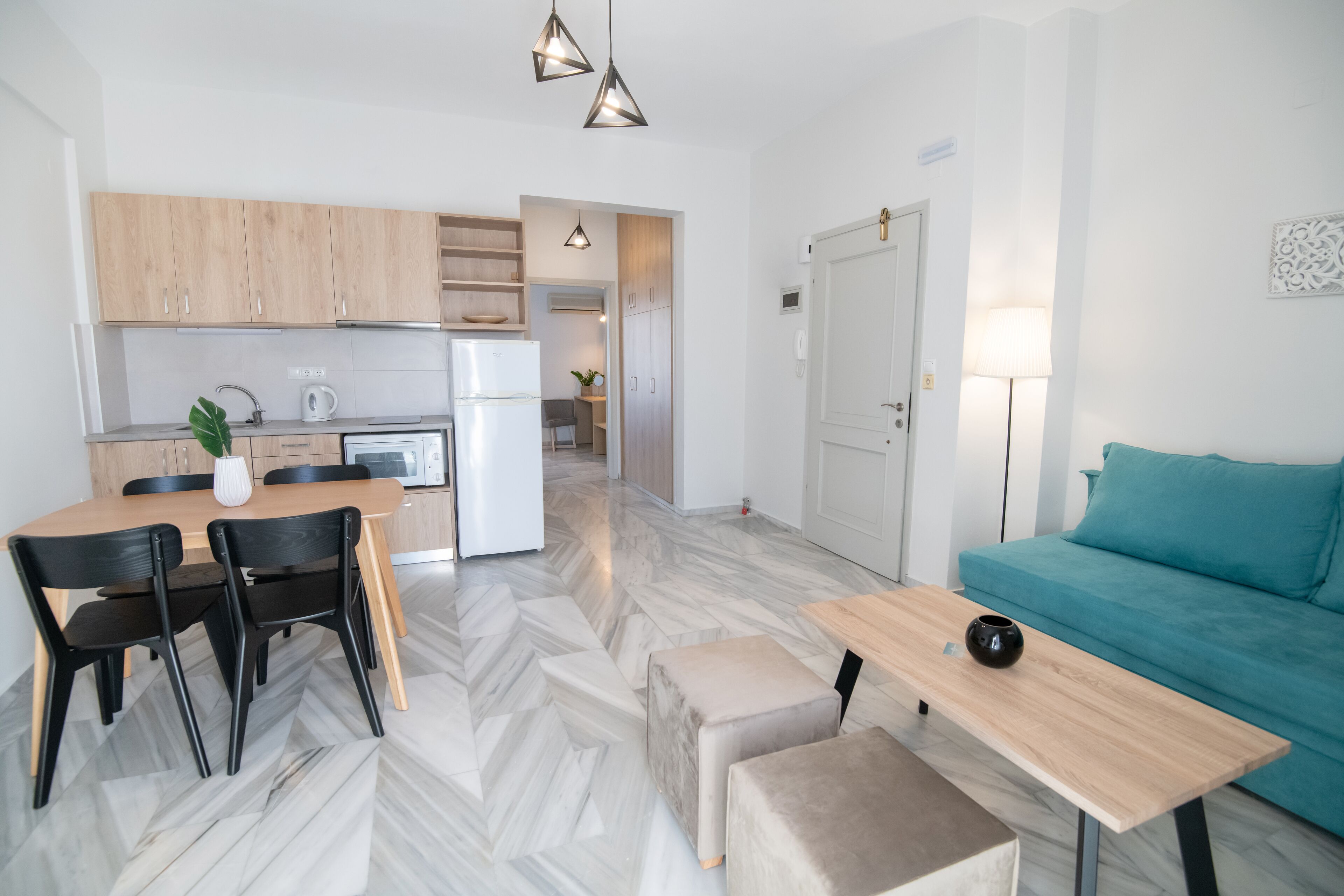 Family Apartment, 1 Bedroom | Living area | 32-inch LED TV with cable channels, TV