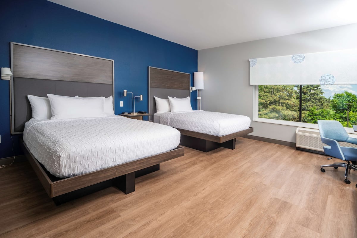 Kamer, 2 queensize bedden, toegankelijk voor mindervaliden, bad | Een bureau, gratis wifi, beddengoed