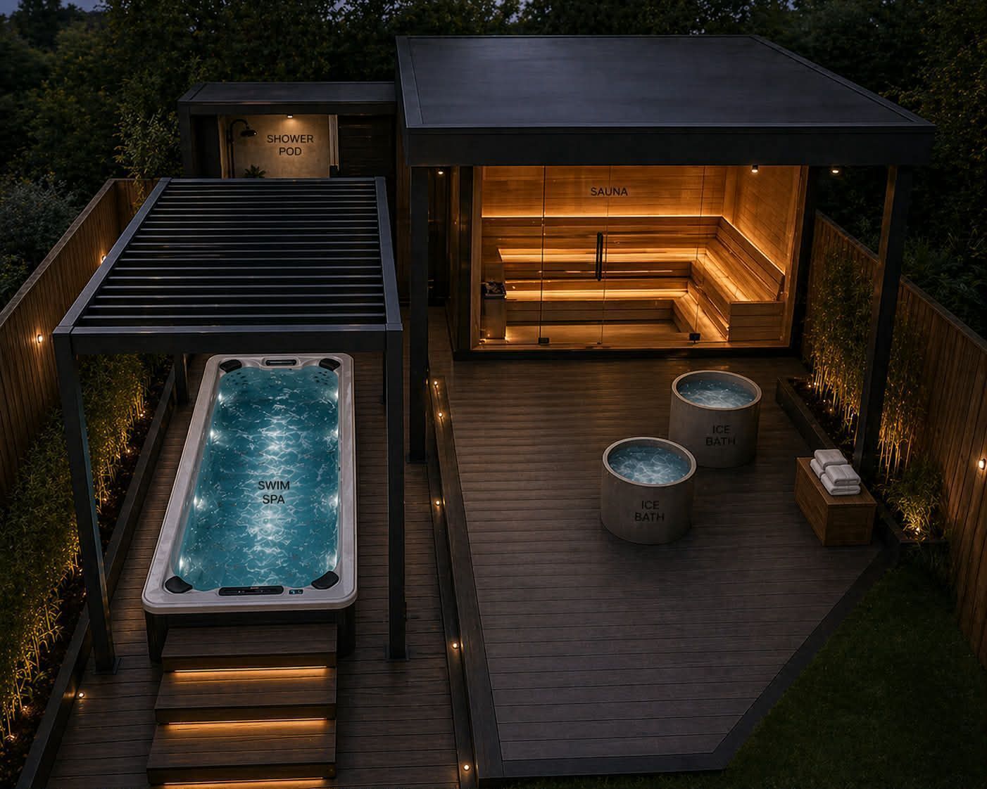 Outdoor spa tub