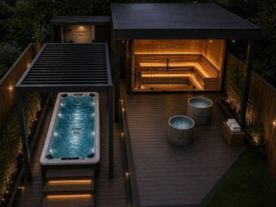 Outdoor spa tub
