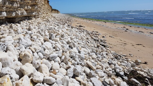 A rocky beach with a cliff and ocean view. - House the air of the wind (Saint-Denis-d'Oléron)