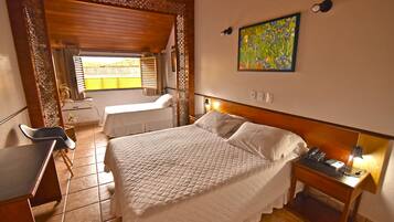 Premium bedding, minibar, desk, laptop workspace