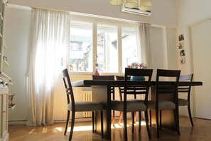 Fridge, microwave, oven, espresso maker