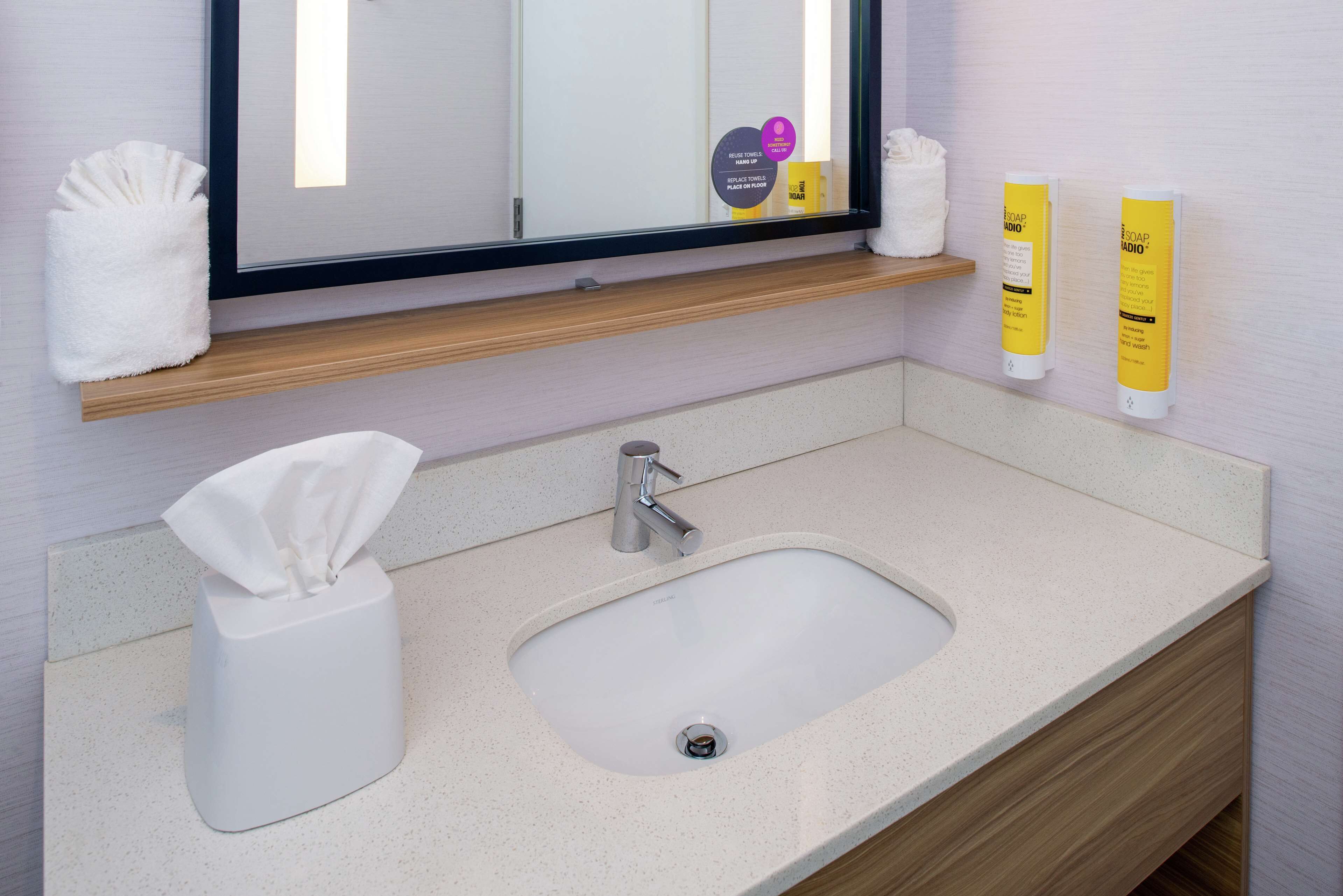 free toiletries, hair dryer, towels