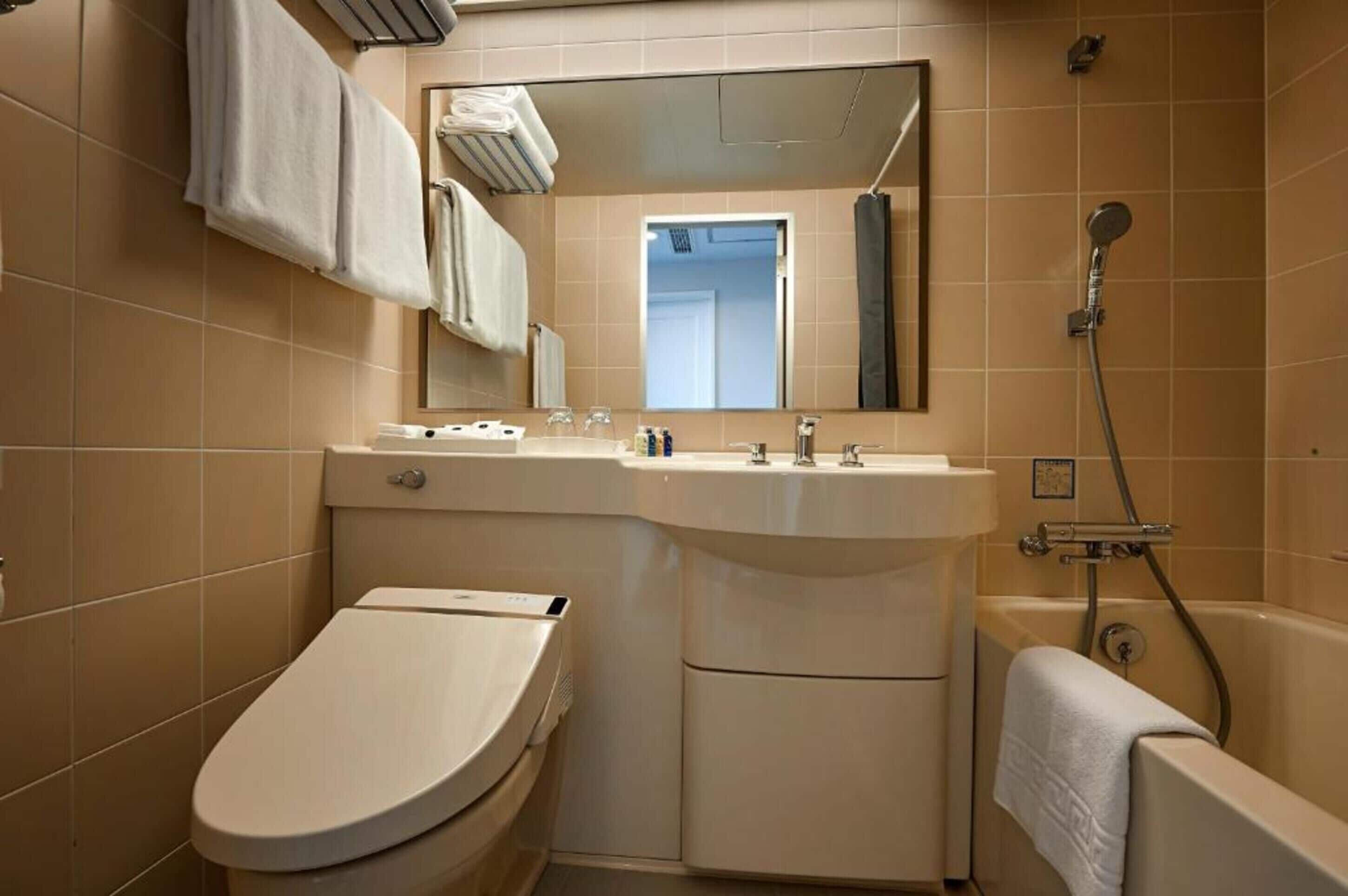 executive suite | bathroom | combined shower/bathtub, hydromassage showerhead, free toiletries