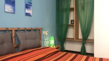 1 makuuhuone, tallelokero huoneessa, Wi-Fi, vuodevaatteet