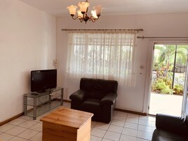 32-inch flat-screen TV with satellite channels, plasma TV