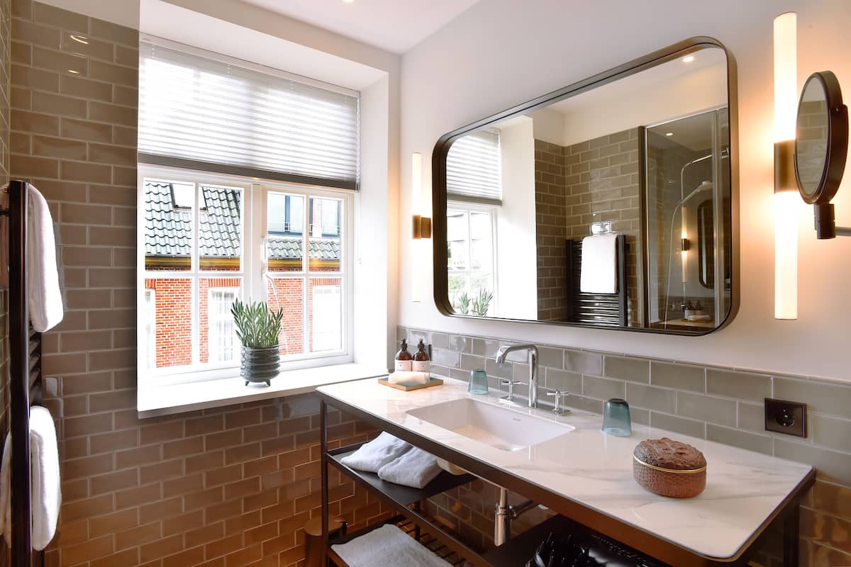 free toiletries, hair dryer, bathrobes, towels