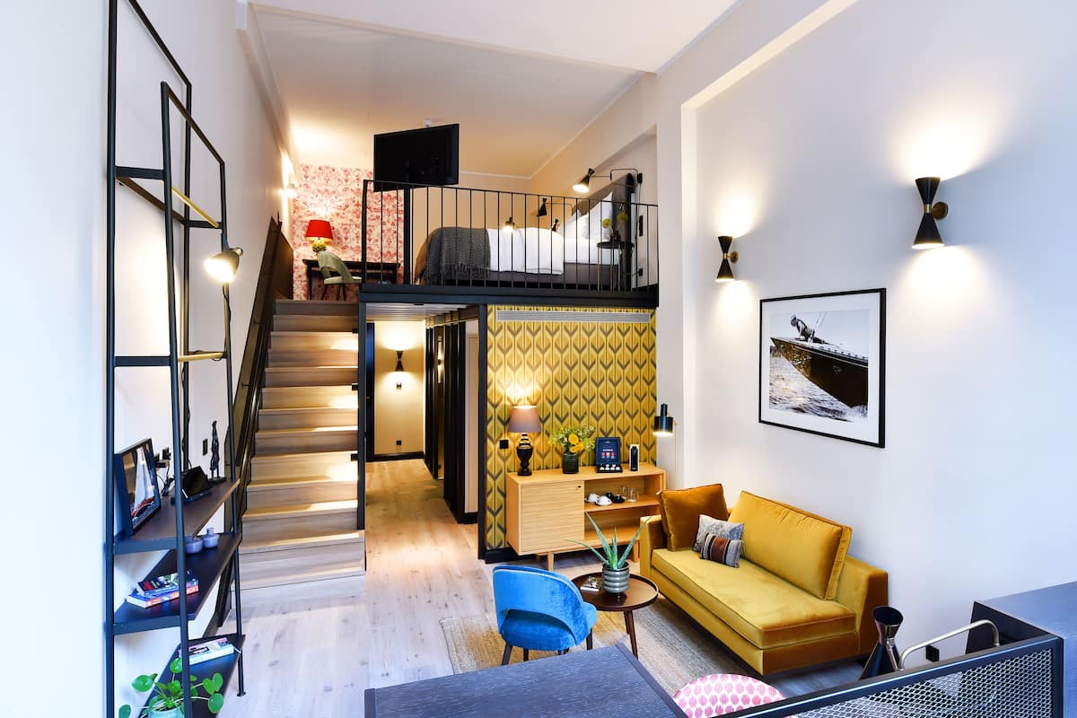 double room (loft garden) | living area | lcd tv, tablet