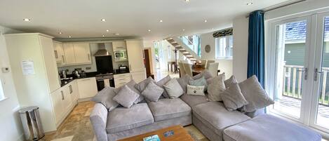 Flat-screen TV, DVD player