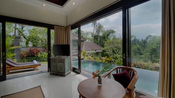 Vila Deluks, kolam renang pribadi | Pemandangan dari kamar