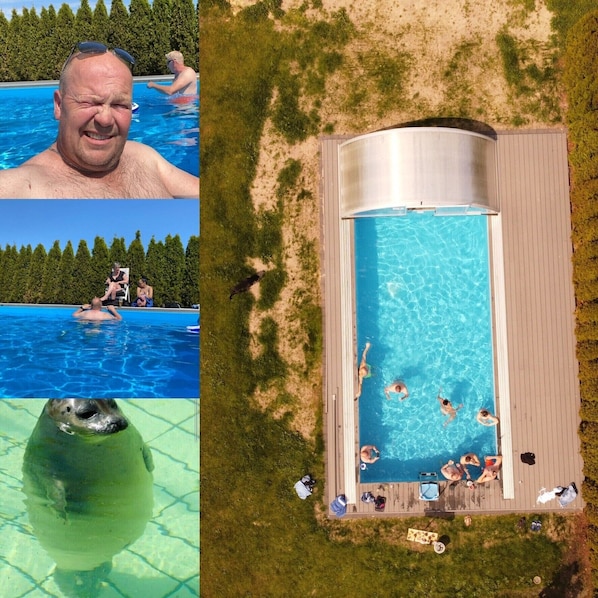屋外プール、温水プール