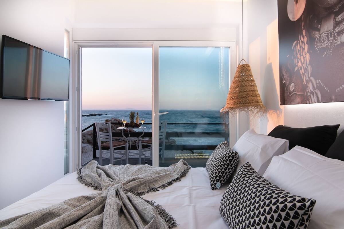 Appartement Deluxe, bain à remous, vue mer | Vue de la chambre