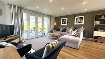 Flat-screen TV, DVD player