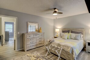 2 bedrooms, iron/ironing board, travel cot, WiFi