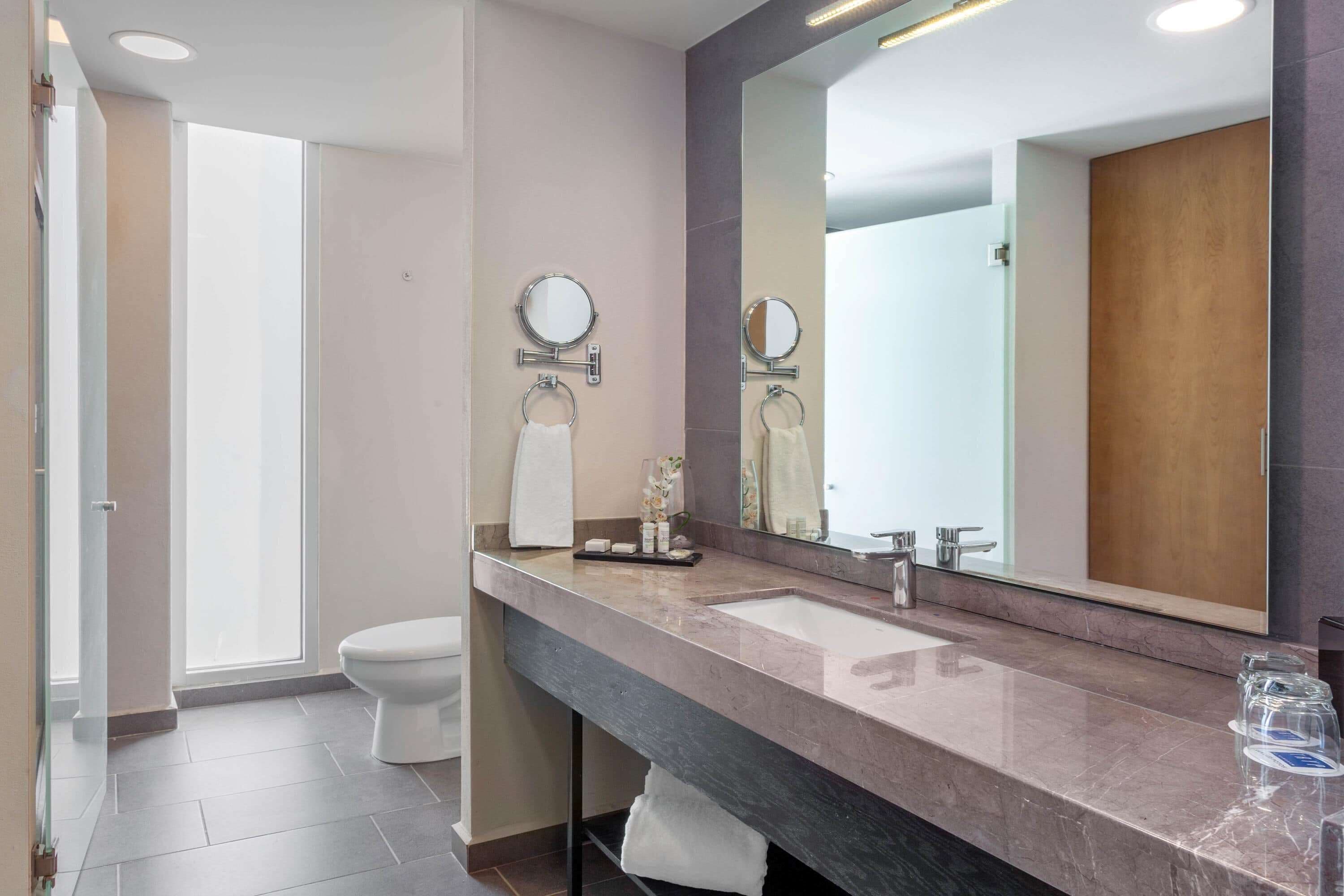 junior suite, 1 king bed, non smoking | bathroom | shower, rainfall showerhead, free toiletries, hair dryer