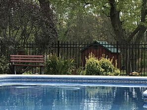 Outdoor pool, a heated pool - Carols Country Inn  Buffalo,NY (Alden)