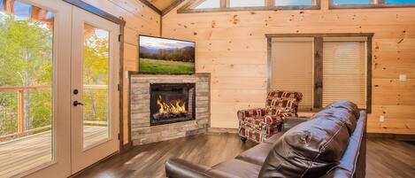 TV, fireplace, DVD player, table football