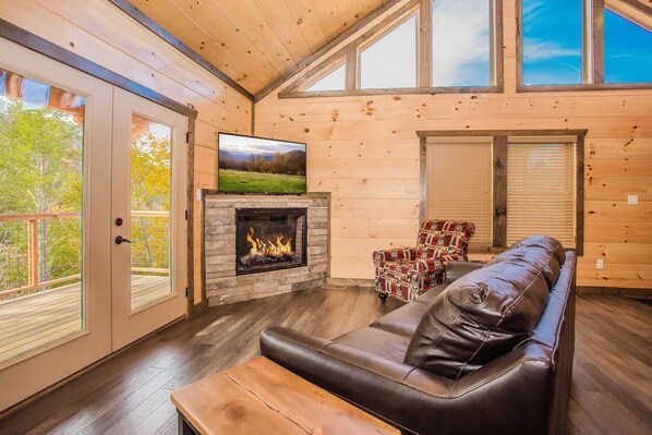 TV, fireplace, DVD player, foosball