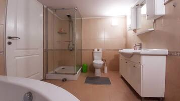 Towels, soap, shampoo, toilet paper